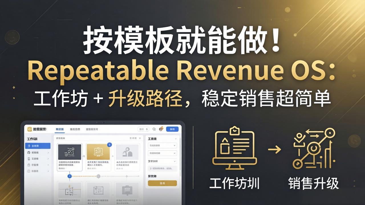 按模板就能做！Repeatable Revenue OS：工作坊 + 升级路径，稳定销售超简单-HEIXMI（中国站）