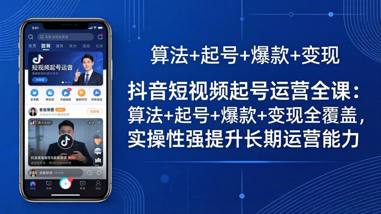 抖音短视频起号运营全课：算法+起号+爆款+变现全覆盖，实操性强提升长期运营能力-HEIXMI（中国站）