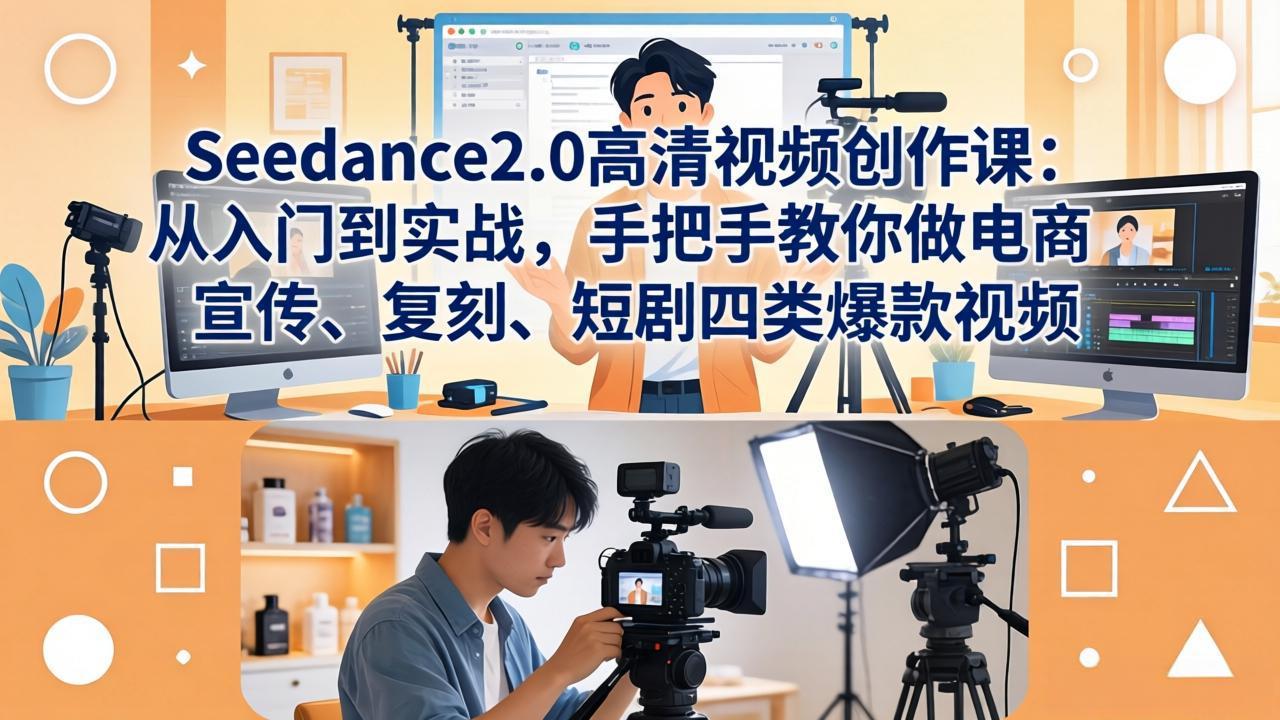 Seedance2.0高清视频创作课：从入门到实战，手把手教你做电商、宣传、复刻、短剧四类爆款视频-HEIXMI（中国站）