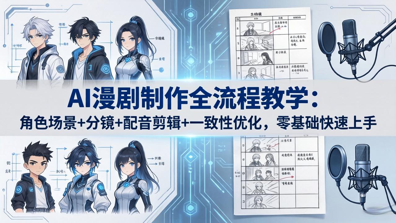 AI漫剧制作全流程教学：角色场景+分镜+配音剪辑+一致性优化，零基础快速上手-HEIXMI（中国站）