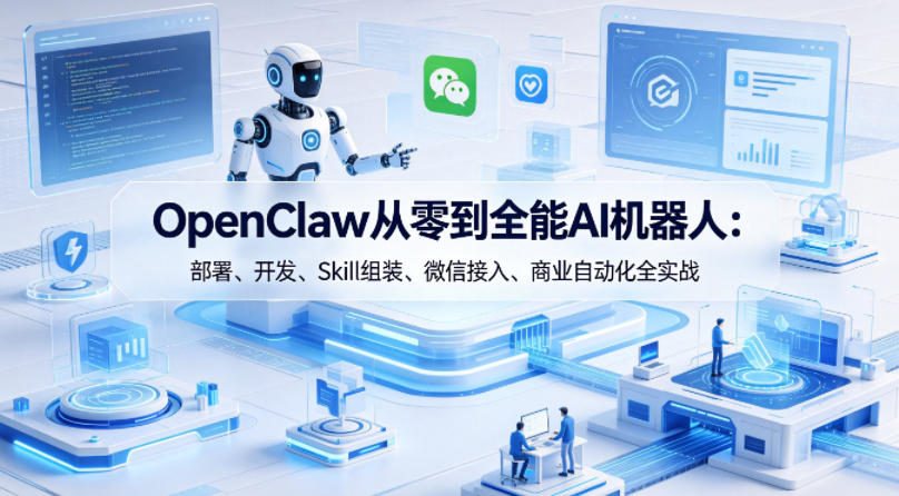 OpenClaw从零到全能AI机器人：部署、开发、Skill组装、微信接入、商业自动化全实战-HEIXMI（中国站）