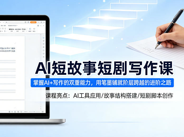 AI短故事短剧写作课，掌握AI+写作的双重能力，用笔墨铺就阶层跨越的进阶之路-HEIXMI（中国站）