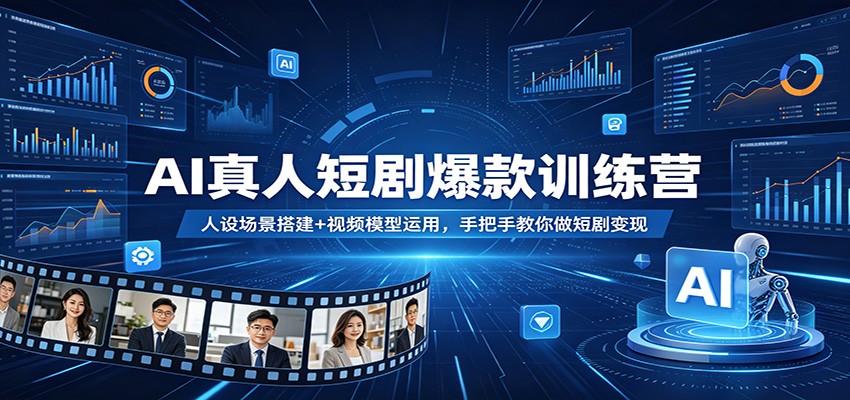 AI真人短剧爆款训练营：人设场景搭建+视频模型运用，手把手教你做短剧变现-HEIXMI（中国站）