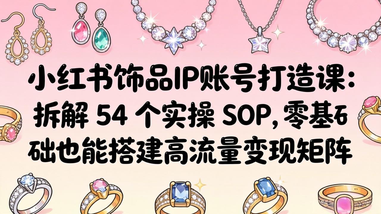 小红书饰品IP账号打造课：拆解 54 个实操 SOP，零基础也能搭建高流量变现矩阵-HEIXMI（中国站）