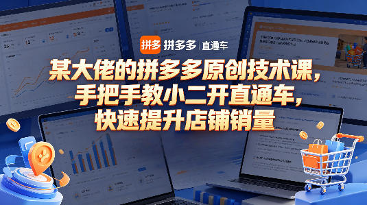 某大佬的拼多多原创技术课，手把手教小二开直通车，快速提升店铺销量-HEIXMI（中国站）