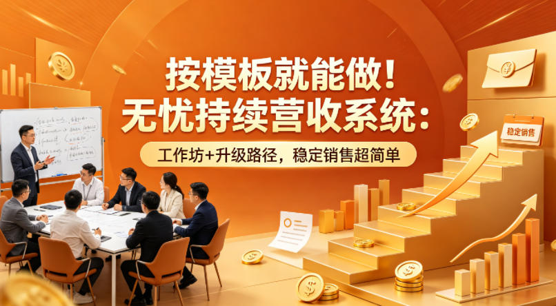 按模板就能做！无忧持续营收系统：工作坊+升级路径，稳定销售超简单【原创双语字幕】-HEIXMI（中国站）