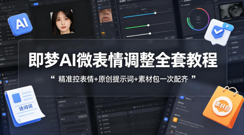 即梦AI微表情调整全套教程，精准控表情+原创提示词+素材包一次配齐-HEIXMI（中国站）