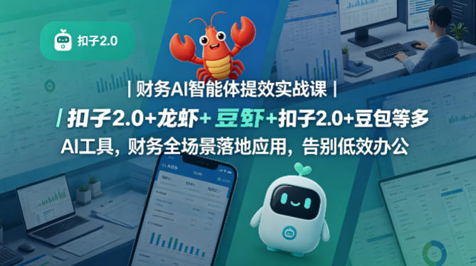 财务AI智能体提效实战课｜扣子2.0+龙虾+豆包等多AI工具，财务全场景落地应用，告别低效办公-HEIXMI（中国站）