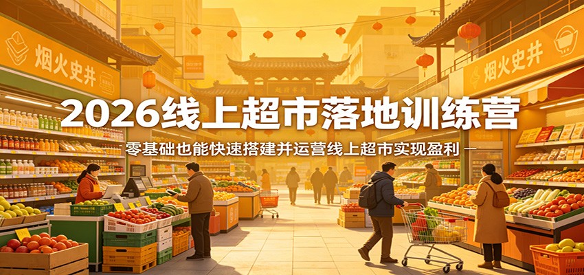 2026线上超市落地训练营，零基础也能快速搭建并运营线上超市实现盈利-HEIXMI（中国站）