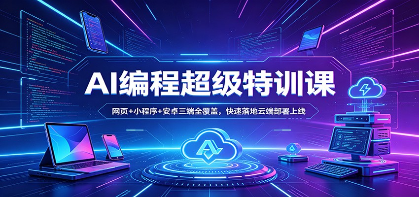 AI编程超级特训课：网页+小程序+安卓三端全覆盖，快速落地云端部署上线-HEIXMI（中国站）