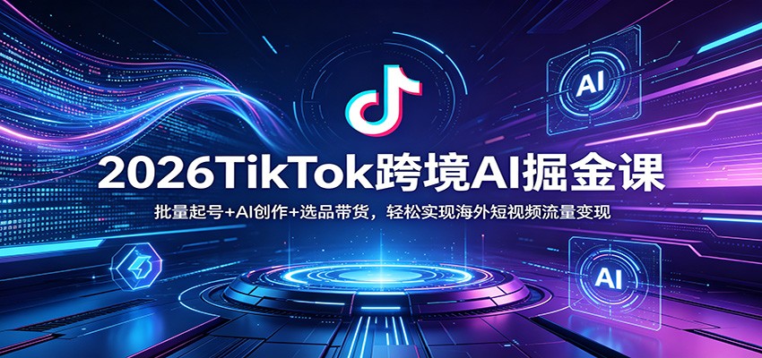 2026TikTok跨境AI掘金课：批量起号+AI创作+选品带货，轻松实现海外短视频流量变现-HEIXMI（中国站）