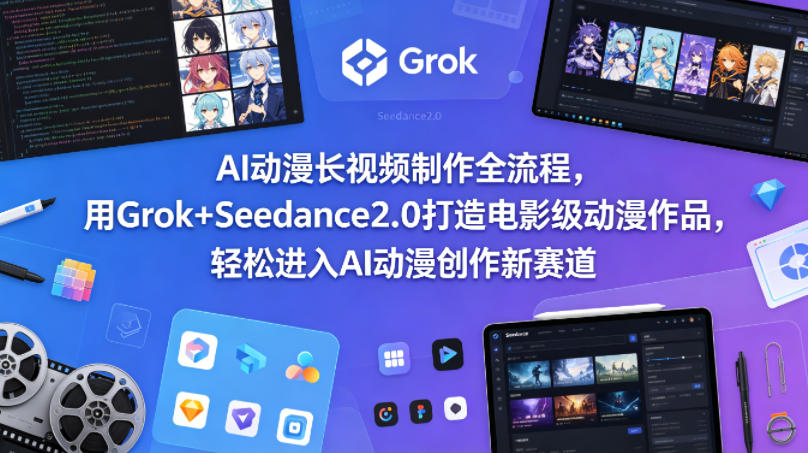 AI动漫长视频制作全流程，用Grok+Seedance2.0打造电影级动漫作品，轻松进入AI动漫创作新赛道-HEIXMI（中国站）
