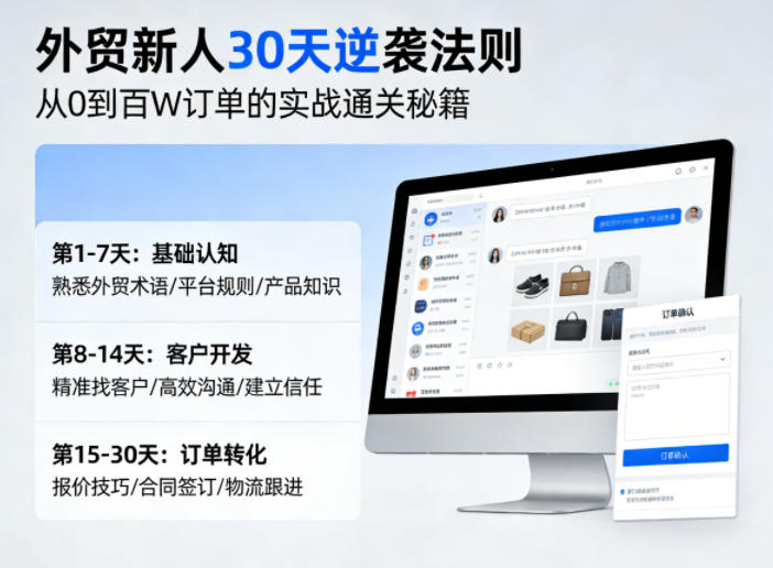 外贸新人30天逆袭法则，教你从0到百W订单的实战通关秘籍-HEIXMI（中国站）