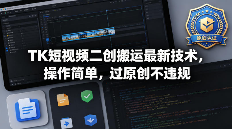 TK短视频二创搬运最新技术，操作简单，过原创不违规-HEIXMI（中国站）