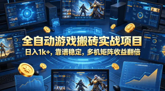全自动游戏搬砖实战项目，日入1k+，靠谱稳定，多机矩阵收益翻倍【揭秘】-HEIXMI（中国站）