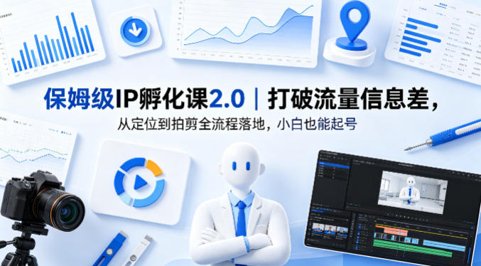 保姆级IP孵化课2.0｜打破流量信息差，从定位到拍剪全流程落地，小白也能起号-HEIXMI（中国站）