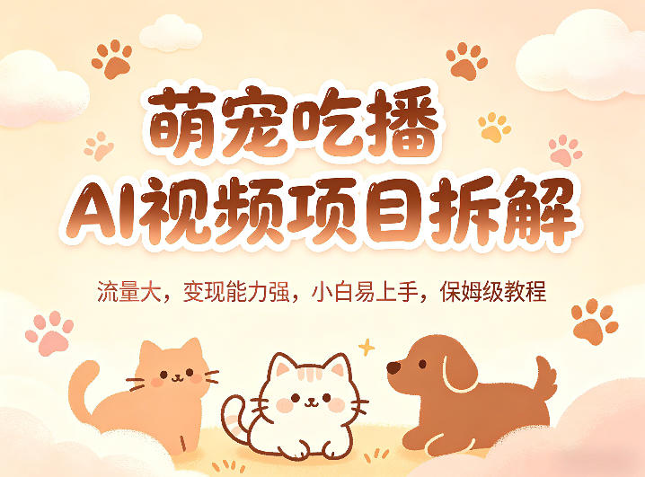 萌宠吃播AI视频项目拆解，流量大，变现能力强，小白易上手，保姆级教程-HEIXMI（中国站）