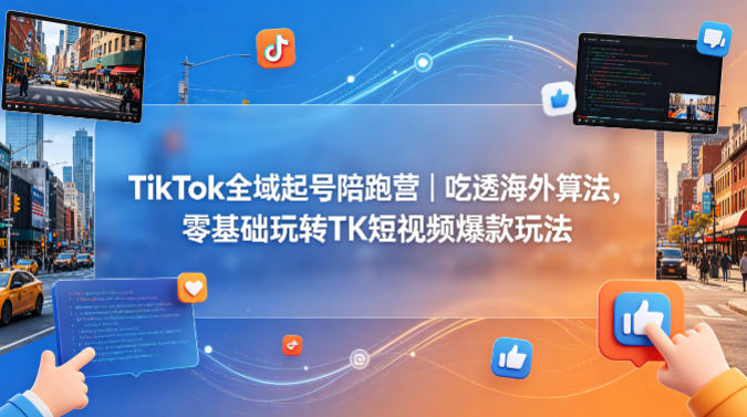 TikTok全域起号陪跑营｜吃透海外算法，零基础玩转TK短视频爆款玩法-HEIXMI（中国站）