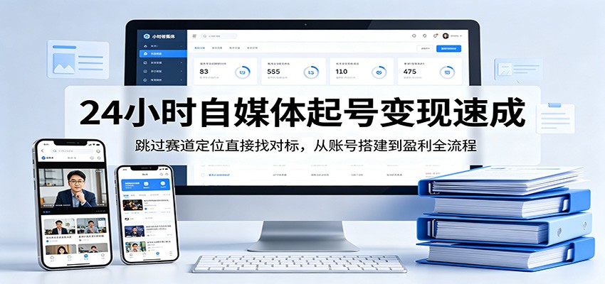 24小时自媒体起号变现速成，跳过赛道定位直接找对标，从账号搭建到盈利全流程-HEIXMI（中国站）