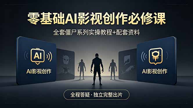 零基础AI影视创作必修课，全套僵尸系列实操教程加配套资料，全程答疑带你独立完整出片-HEIXMI（中国站）