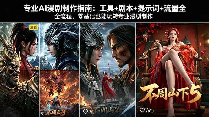 专业AI漫剧制作指南：工具+剧本+提示词+流量全流程，零基础也能玩转专业漫剧制作-HEIXMI（中国站）