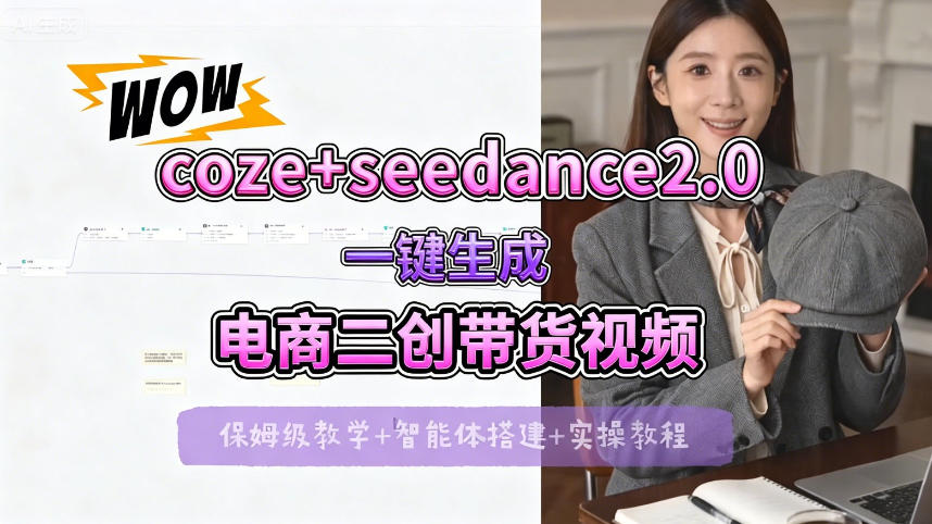 【Coze工作流搭建实操教程】seedance2.0+coze一键生成电商二创带货视频，全流程保姆级教学-HEIXMI（中国站）
