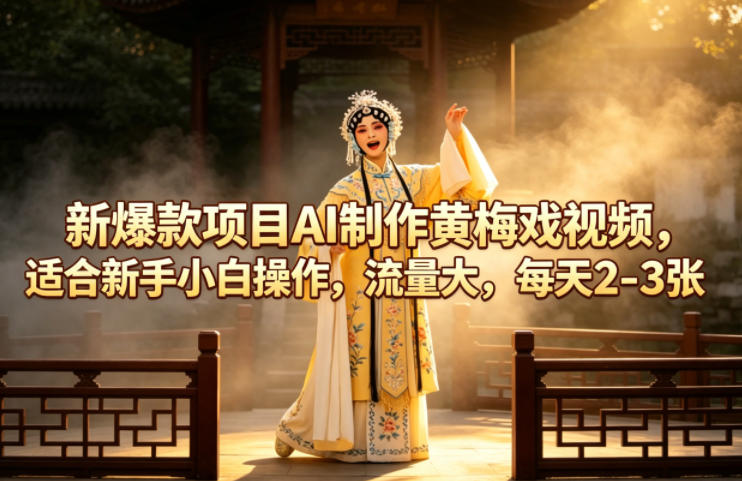 新爆款项目AI制作黄梅戏视频，适合新手小白操作，流量大，每天2-3张-HEIXMI（中国站）