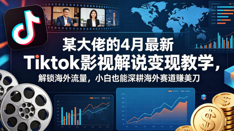 某大佬的4月最新Tiktok影视解说变现教学，解锁海外流量，小白也能深耕海外赛道賺美刀-HEIXMI（中国站）