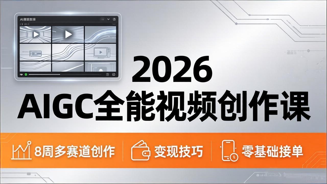 2026AIGC全能视频创作课，8周吃透多赛道创作+变现，零基础也能高效出片接单-HEIXMI（中国站）
