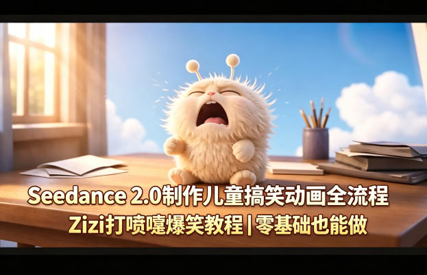Seedance 2.0制作儿童搞笑动画全流程Zizi打喷嚏爆笑教程｜零基础也能做-HEIXMI（中国站）