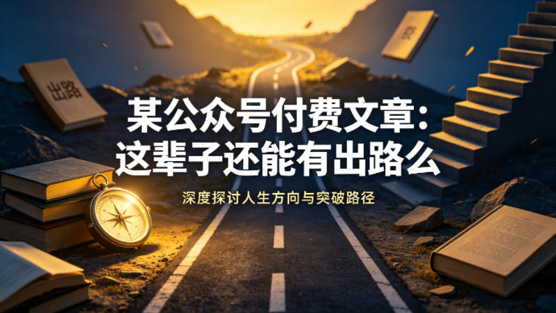 某公众号付费文章：这辈子还能有出路么-HEIXMI（中国站）
