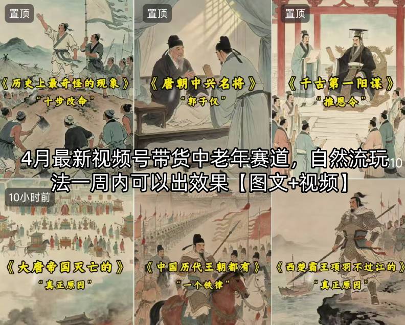 4月最新视频号带货中老年赛道，自然流玩法一周内可以出效果【图文+视频】-HEIXMI（中国站）