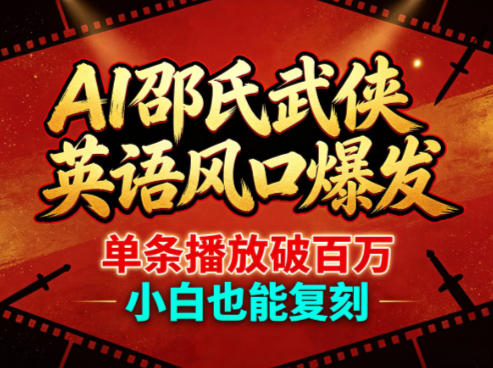 AI邵氏武侠英语风口爆发，单条播放破百万，小白也能复刻-HEIXMI（中国站）