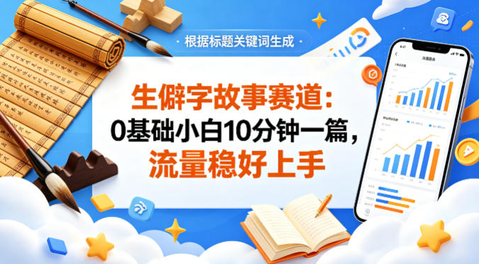 公众号流量主——生僻字故事赛道，流量稳，好上手，0基础小白也能10分钟一篇-HEIXMI（中国站）