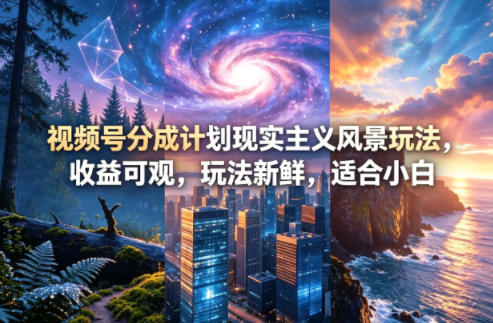 视频号分成计划现实主义风景玩法，收益可观，玩法新鲜，适合小白-HEIXMI（中国站）