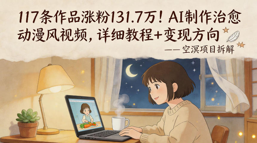 117条作品涨粉131.7W！AI制作治愈动漫风视频，详细教程+变现方向-HEIXMI（中国站）