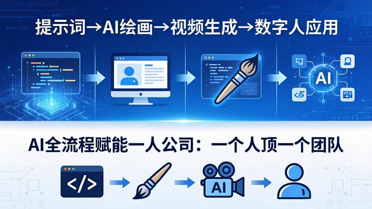 AI全流程赋能一人公司：提示词、绘画、视频、数字人、编程，一个人顶一个团队-HEIXMI（中国站）