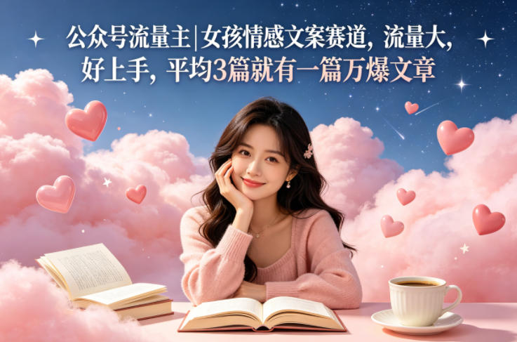 公众号流量主女孩情感文案赛道，流量大，好上手，平均3篇就有一篇万爆文章-HEIXMI（中国站）