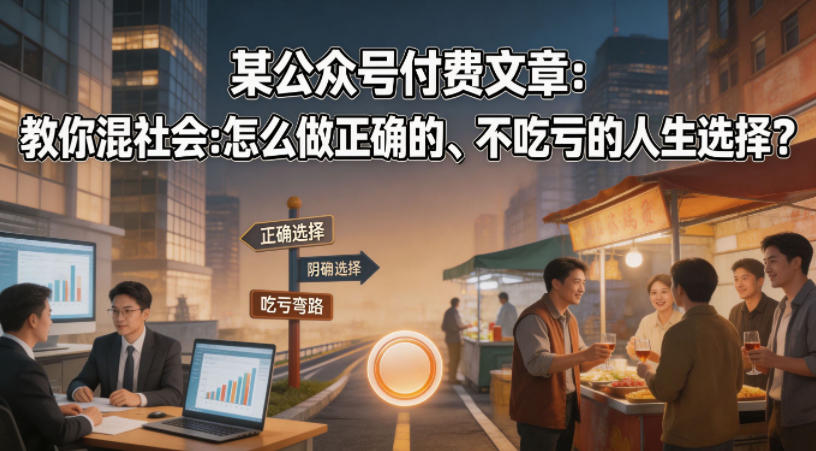 某公众号付费文章：教你混社会：怎么做正确的、不吃亏的人生选择？-HEIXMI（中国站）