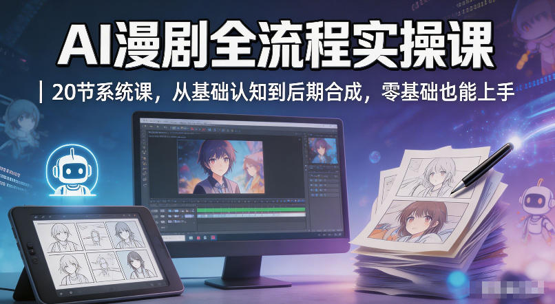AI漫剧全流程实操课｜20节系统课，从基础认知到后期合成，零基础也能上手-HEIXMI（中国站）