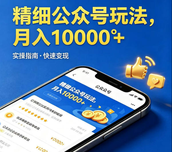 精细化公众号玩法，我们给你提供文章，你来负责发布，收益可观，月入1W+【揭秘】-HEIXMI（中国站）