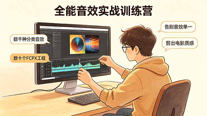 全能音效实战训练营：数千种分类音效+数十个FCPX工程，告别音效单一，剪出电影质感-HEIXMI（中国站）