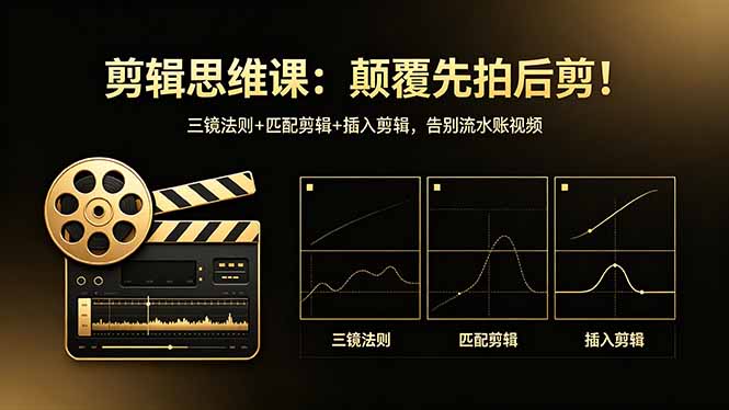 剪辑思维课：颠覆先拍后剪！三镜法则+匹配剪辑+插入剪辑，告别流水账视频-HEIXMI（中国站）