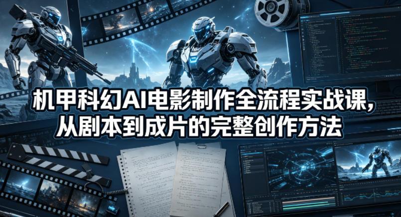 机甲科幻AI电影制作全流程实战课，从剧本到成片的完整创作方法-HEIXMI（中国站）