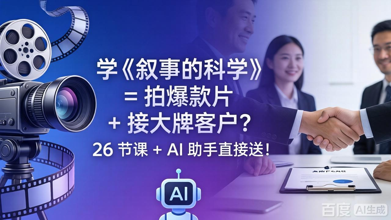 学《叙事的科学》= 拍爆款片 + 接大牌客户？26 节课 + AI 助手直接送！-HEIXMI（中国站）