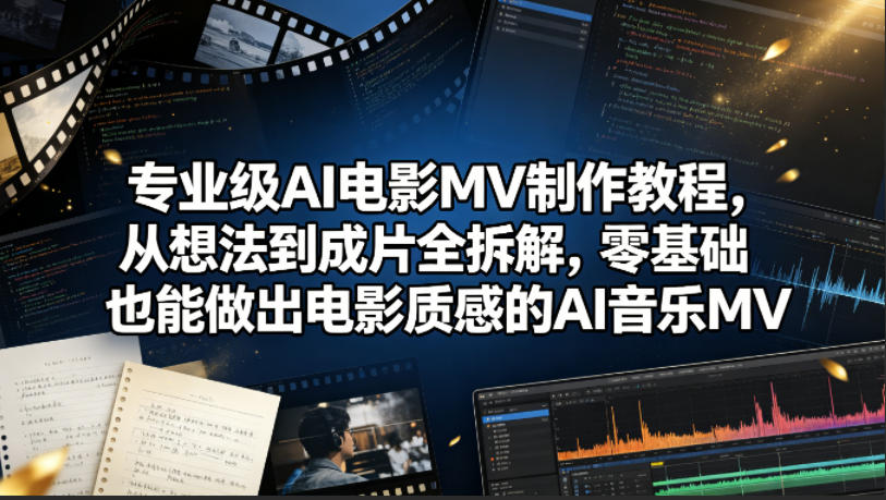 专业级AI电影MV制作教程，从想法到成片全拆解，零基础也能做出电影质感的AI音乐MV-HEIXMI（中国站）