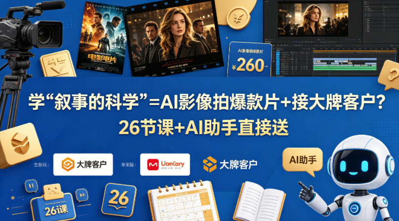学《叙事的科学》=AI影像拍爆款片+接大牌客户？26节课+AI助手直接送【原创双语字幕】-HEIXMI（中国站）