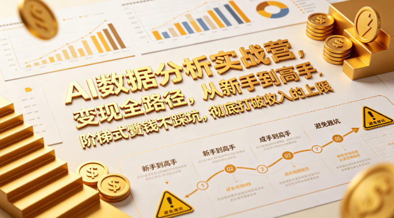 AI数据分析实战营，变现全路径，从新手到高手，阶梯式賺钱不踩坑，彻底打破收入的上限-HEIXMI（中国站）