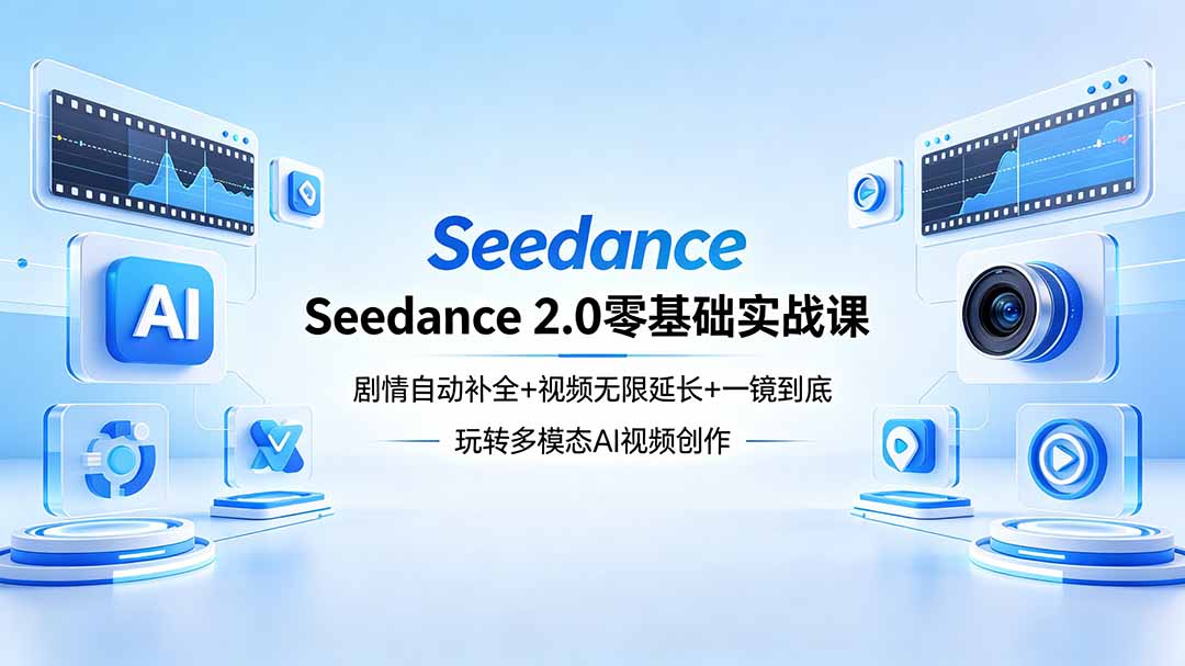 Seedance 2.0零基础实战课：剧情自动补全+视频无限延长+一镜到底：玩转多模态AI视频创作-HEIXMI（中国站）