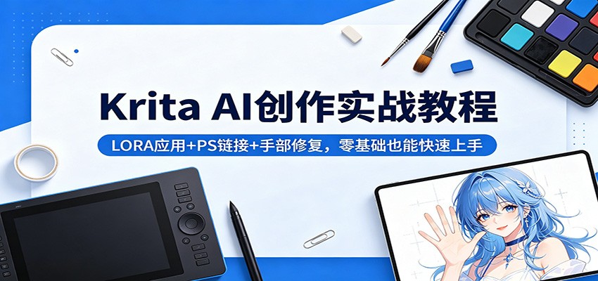 Krita AI创作实战教程：LORA应用+PS链接+手部修复，零基础也能快速上手-HEIXMI（中国站）